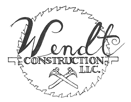 Wendt Construction logo with hand drawn cursive saw blade details